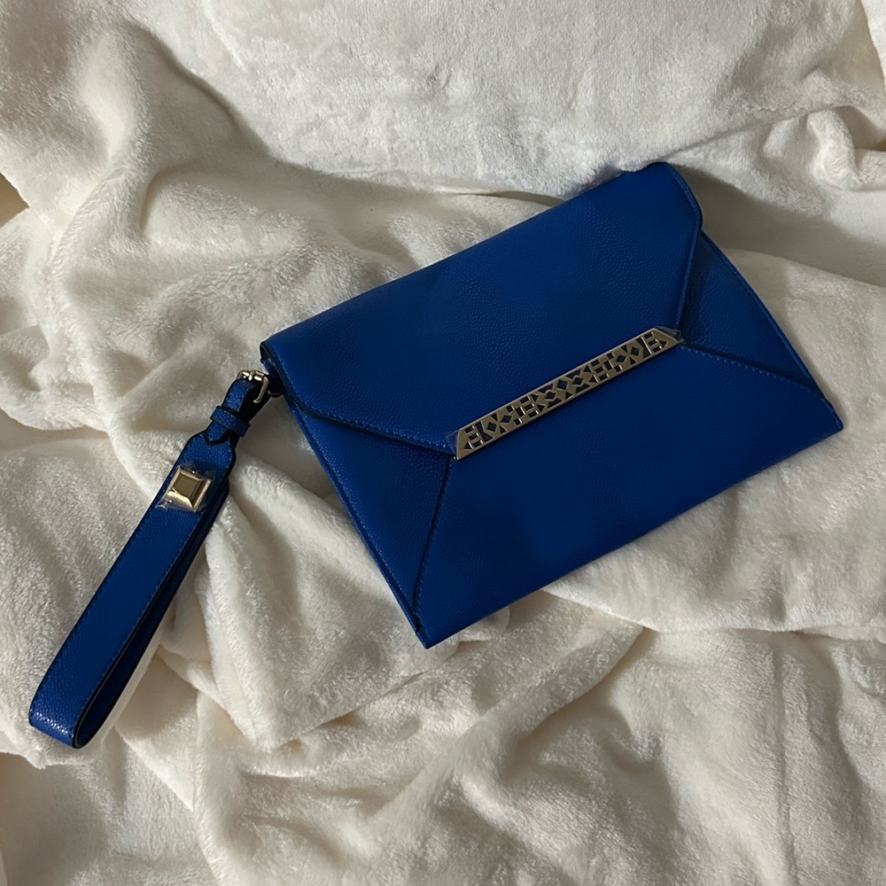 Blue clutch w/ gold hardware